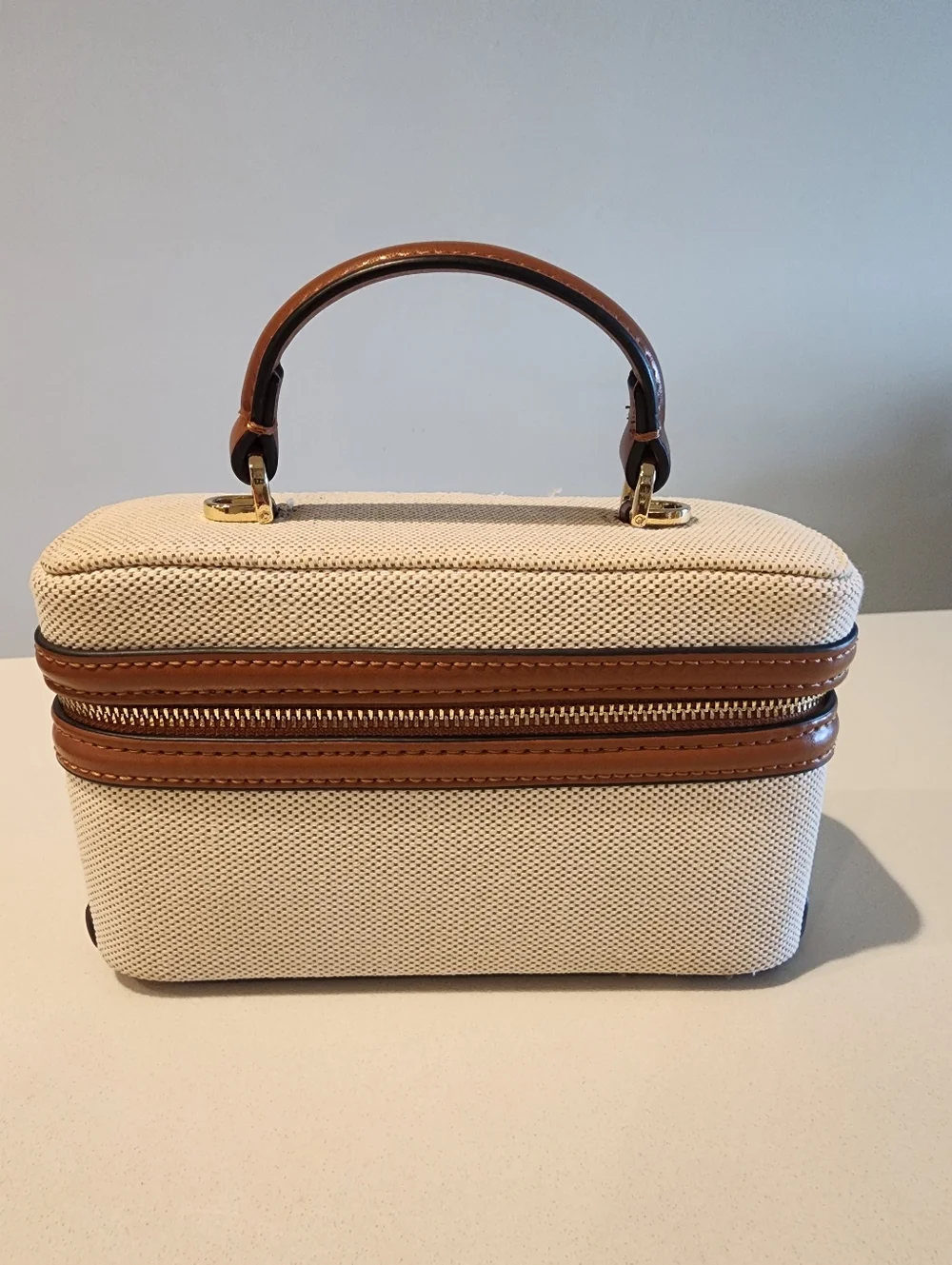 Zara Cream And Tan Box Bag Crossbody - Picture 4 of 12